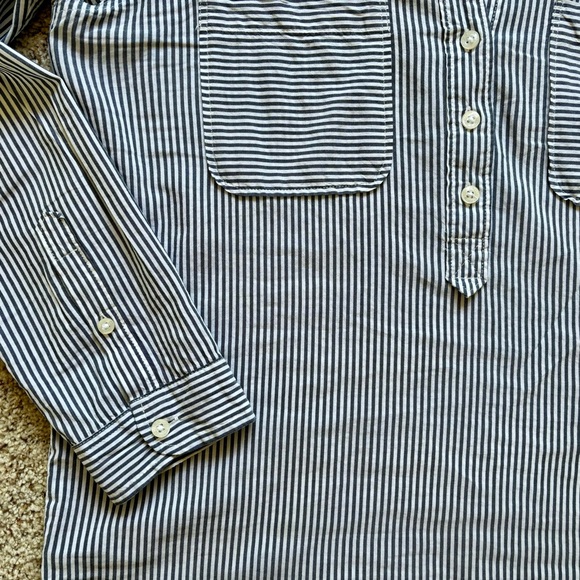 Abercrombie & Fitch Popover Button-Up Striped Shirt size M - Picture 7 of 11